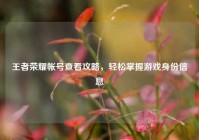 王者荣耀帐号查看攻略，轻松掌握游戏身份信息