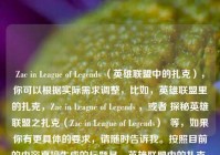 Zac in League of Legends （英雄联盟中的扎克），你可以根据实际需求调整，比如，英雄联盟里的扎克，Zac in League of Legends ，或者 探秘英雄联盟之扎克（Zac in League of Legends）  等，如果你有更具体的要求，请随时告诉我。按照目前的内容直接生成的标题是，英雄联盟中的扎克，Zac in League of Legends 。