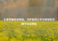 王者荣耀投诉网站，守护游戏公平与体验的关键平台及网址