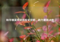 和平精英物资搭配全攻略，助力赛场决胜