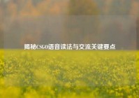 揭秘CSGO语音读法与交流关键要点