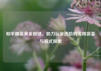 和平精英黄金按键，助力玩家进阶的实用装备与模式探索