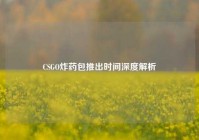 CSGO炸药包推出时间深度解析