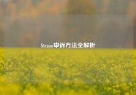 Steam申诉 *** 全解析