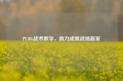 PUBG战术教学，助力成就战场赢家