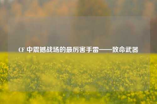CF 中震撼战场的最厉害手雷——致命武器