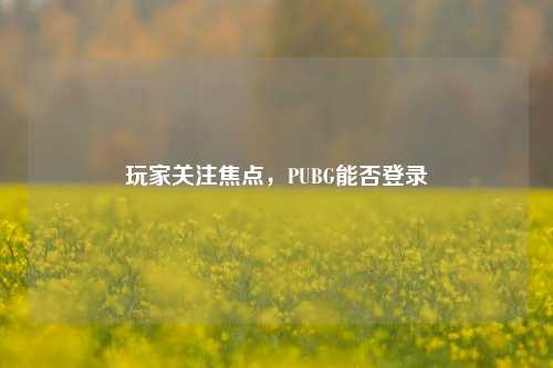 玩家关注焦点，PUBG能否登录