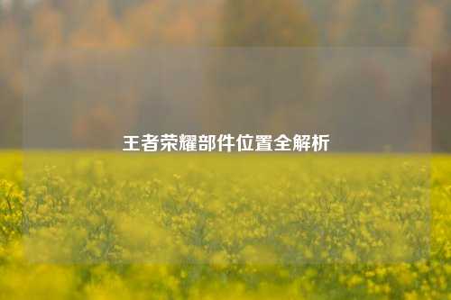 王者荣耀部件位置全解析