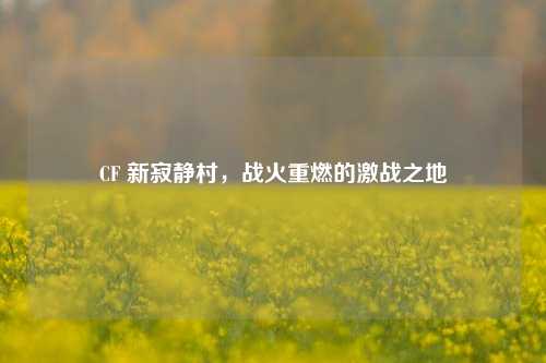 CF 新寂静村,战火重燃的激战之地