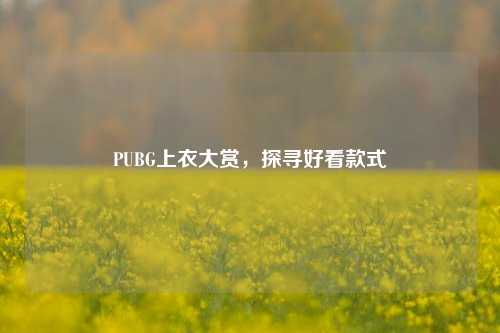 PUBG上衣大赏,探寻好看款式