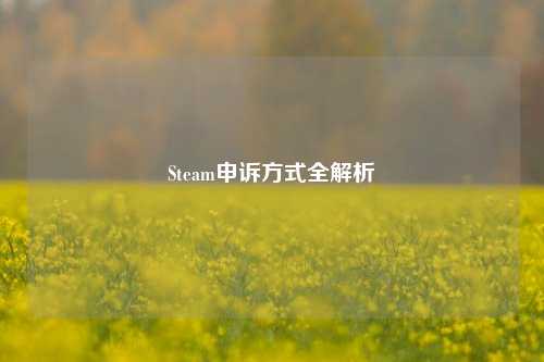 Steam申诉方式全解析