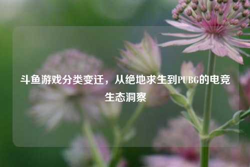 斗鱼游戏分类变迁,从绝地求生到PUBG的电竞生态洞察
