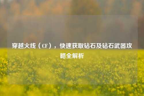穿越火线(CF),快速获取钻石及钻石武器攻略全解析