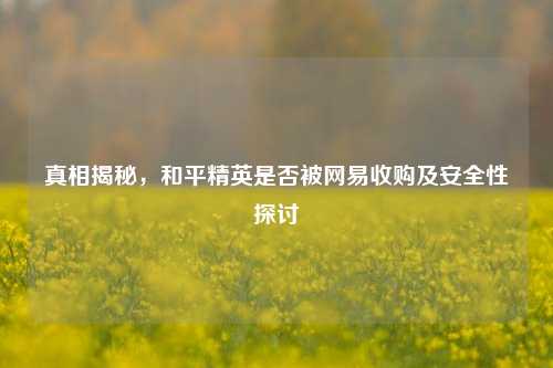 真相揭秘,和平精英是否被网易收购及安全性探讨