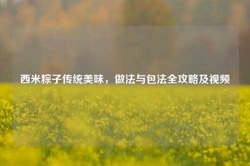西米粽子传统美味,做法与包法全攻略及视频