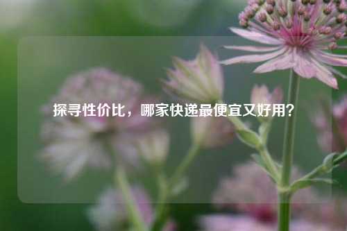 探寻性价比，哪家快递最便宜又好用？